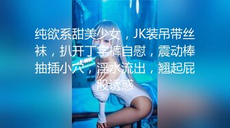 纯欲系甜美少女，JK装吊带丝袜，扒开丁字裤自慰，震动棒抽插小穴，淫水流出，翘起屁股诱惑